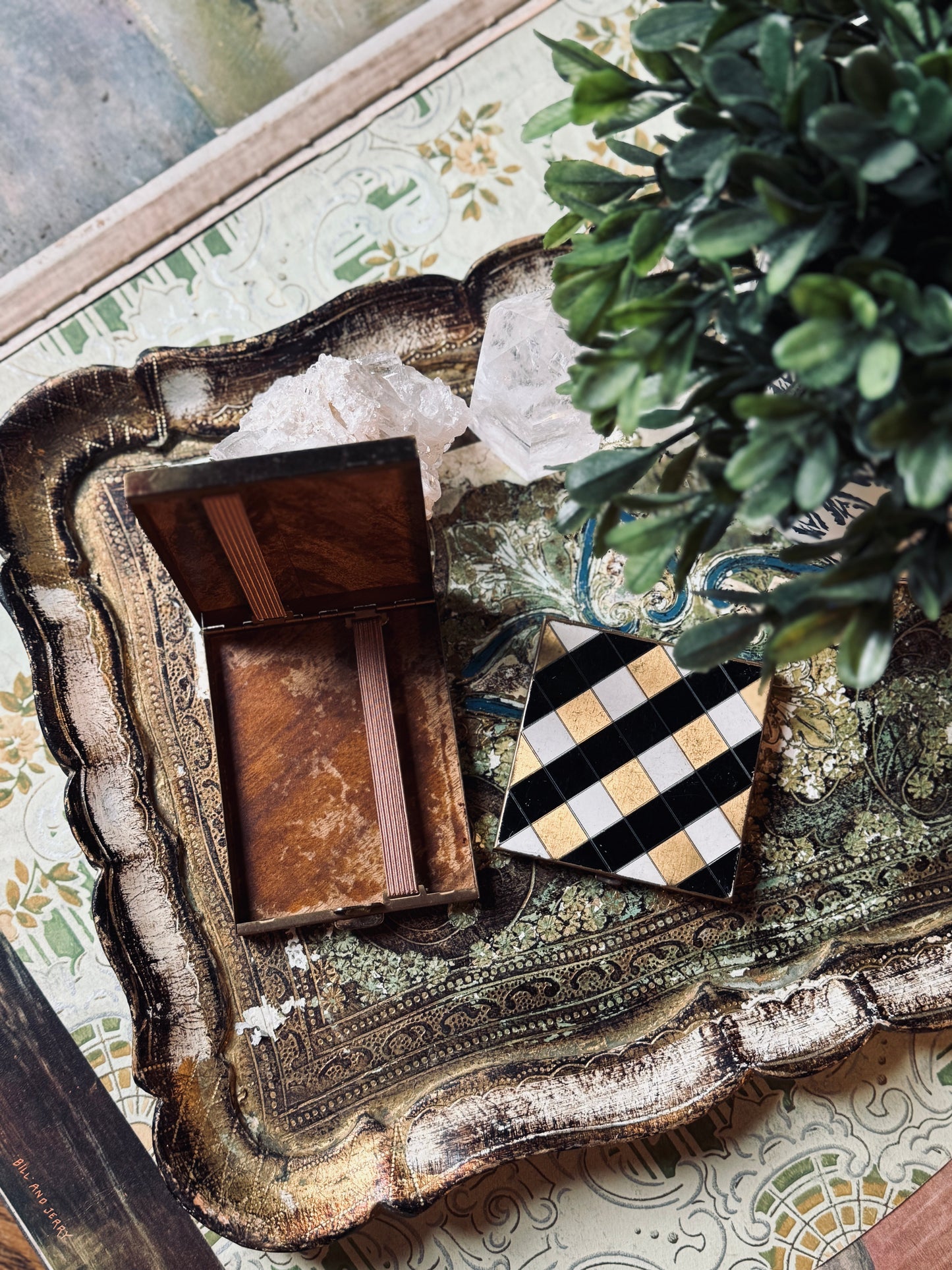 Compact and Cigarette Case Set