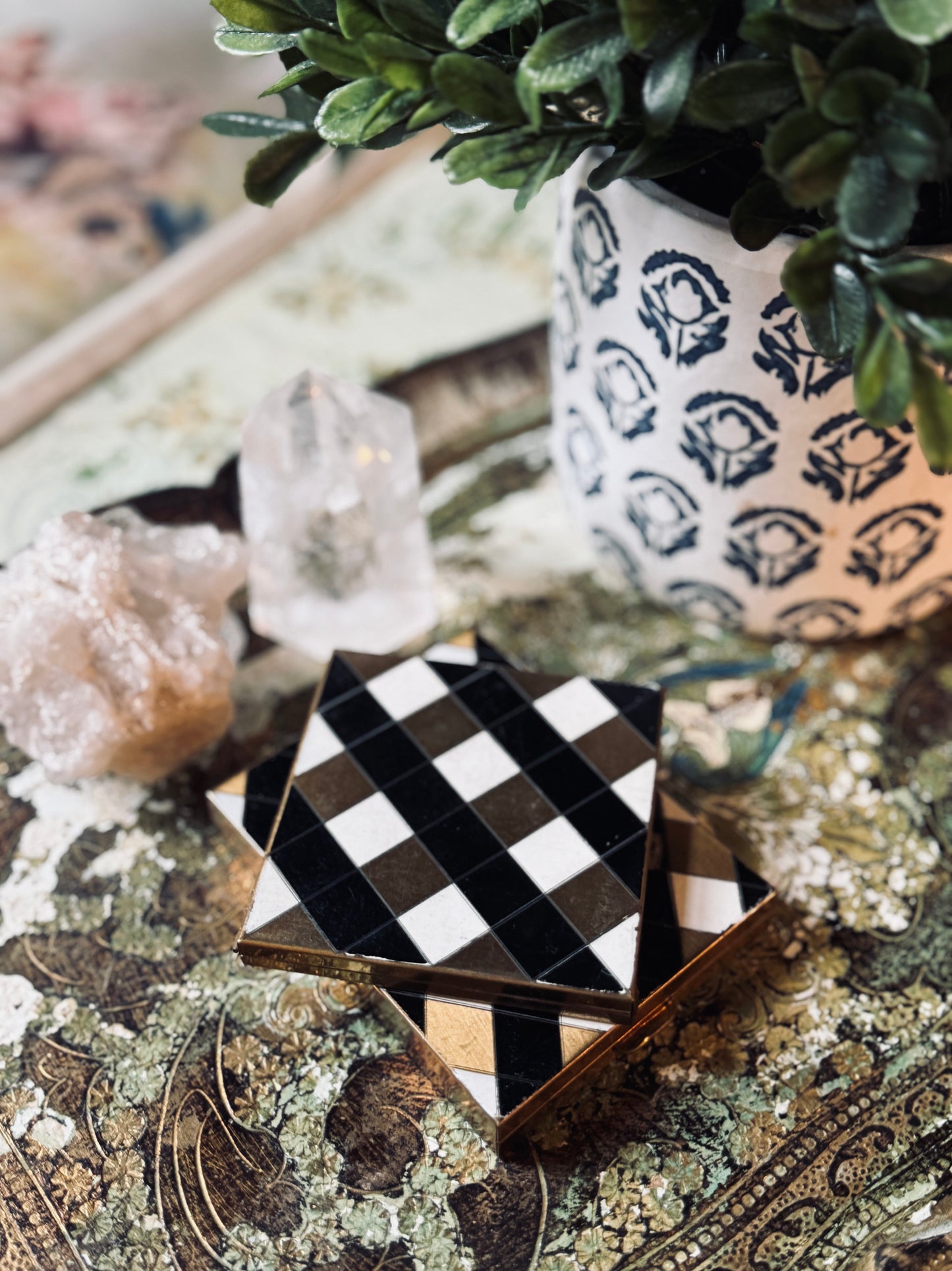 Compact and Cigarette Case Set