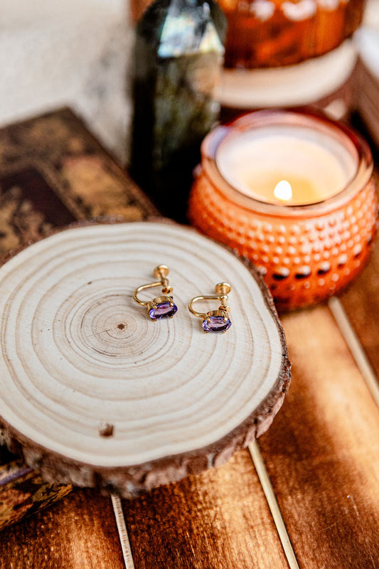 14K Gold Filled Amethyst Earrings