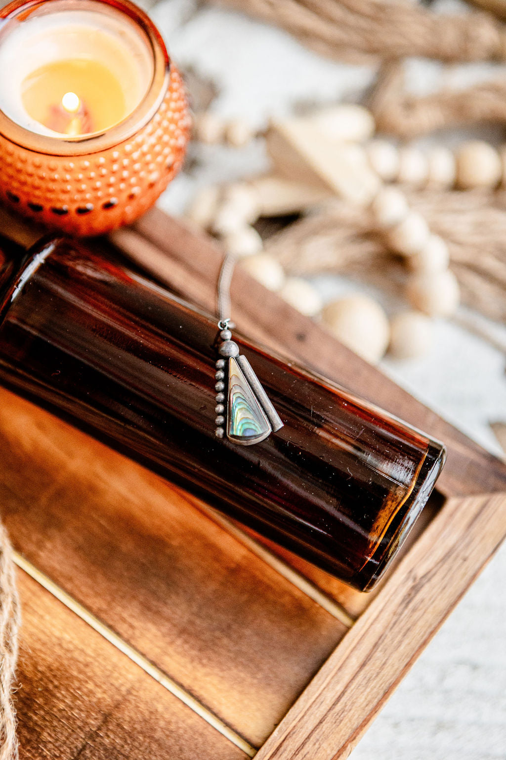 Abalone Shell Triangle Necklace