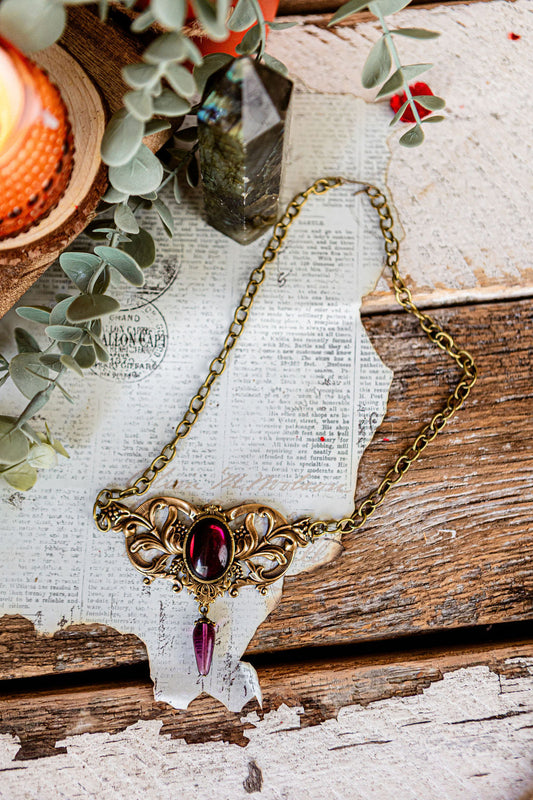 Vintage Czech Amethyst Glass Necklace