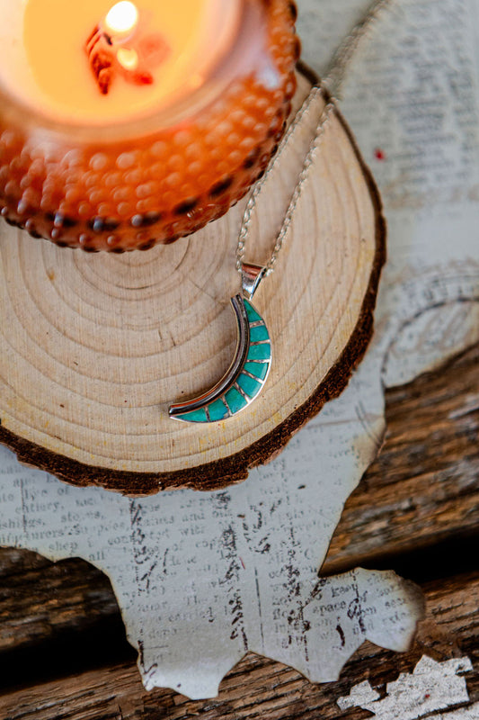 Turquoise Crescent Moon Necklace